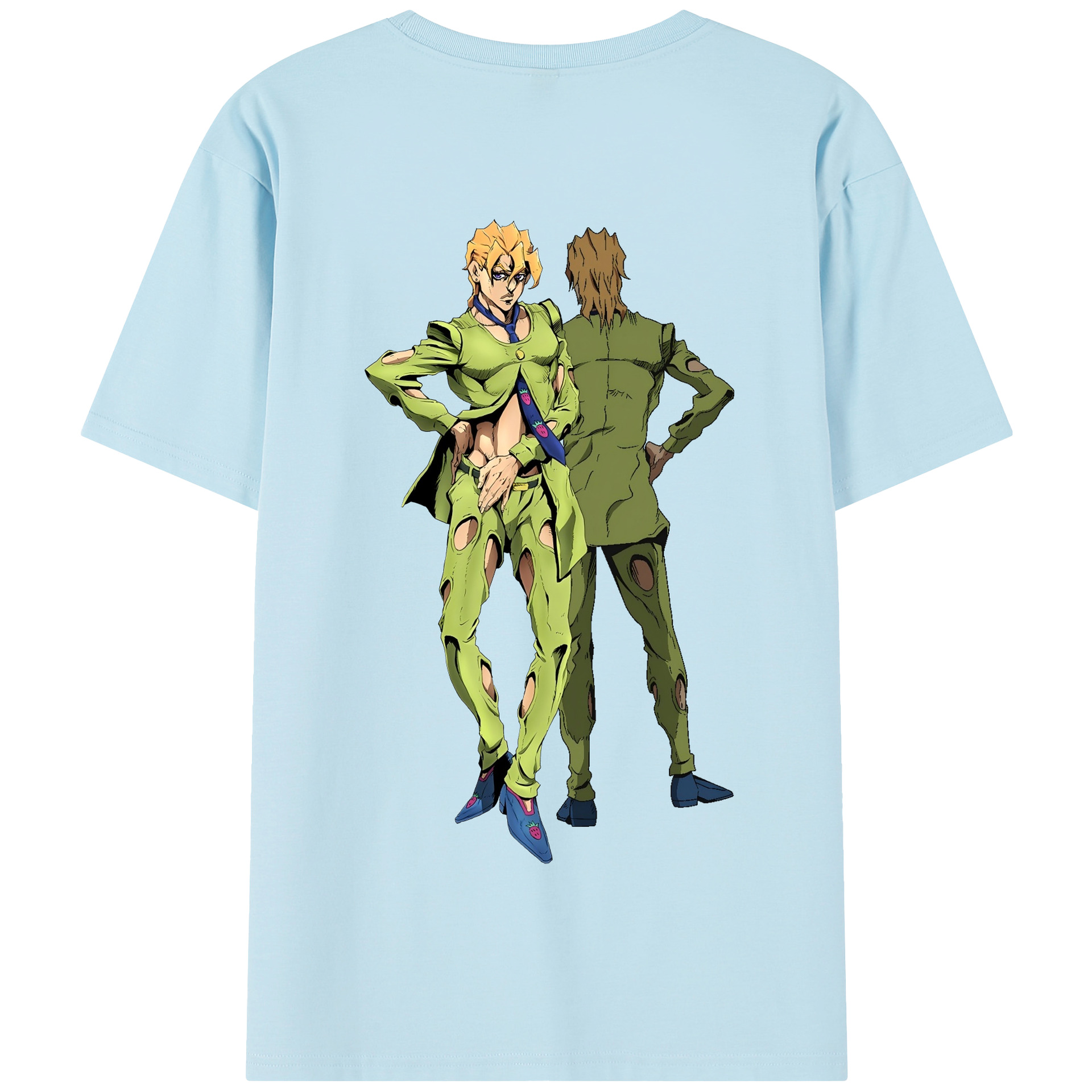 （画像用） ジョジョの奇妙な冒険 パンナコッタ?フー JoJo's Bizarre Adventure Pannacotta Fugo 綿100％半袖Tシャツ（背面プリント）